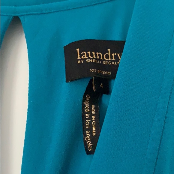 Laundry by Shelli Segal turquoise tuxedo dress - Picture 2 of 4